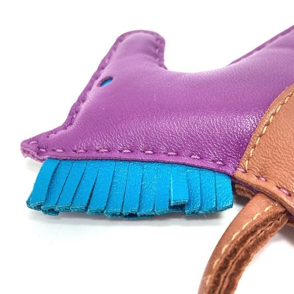 HERMES Rodeo GM Bag accessories strap Bag charm Leather purple - Picture 3 of 12